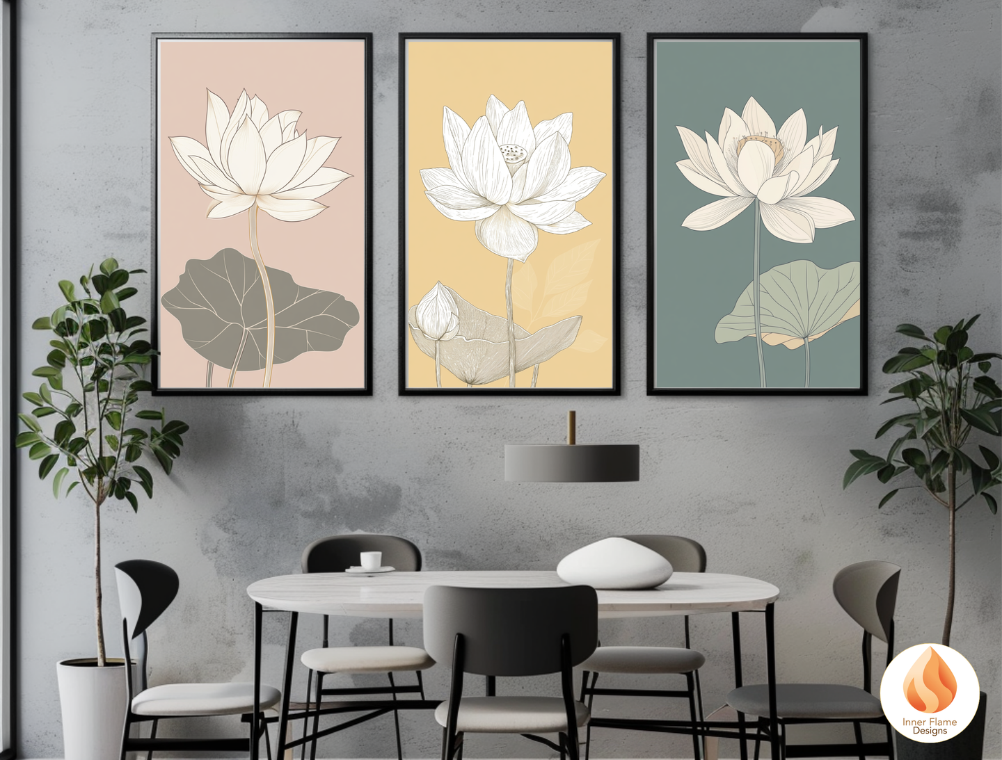 Subtle Japandi Art for Modern Home Design | Triptych Artwork (Series 2)