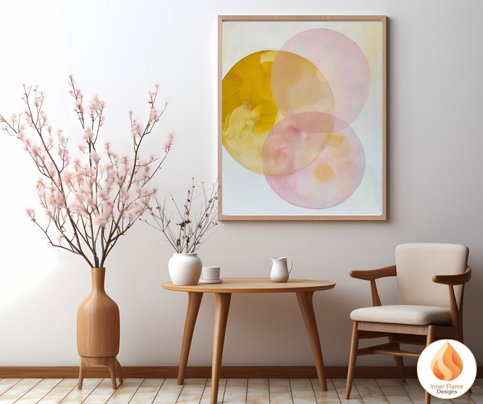 Soft and Sweet Geometric Artwork for Modern Home Design | Triptych Artwork