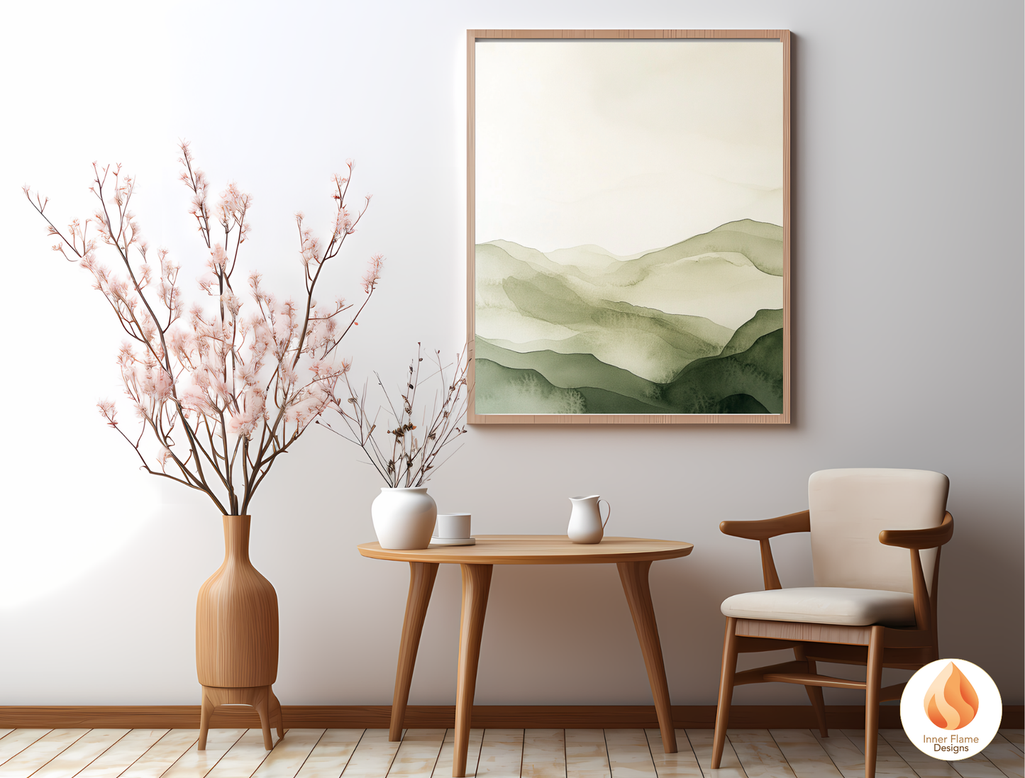 Reflective Japandi Art for Modern Home Design | Triptych Artwork