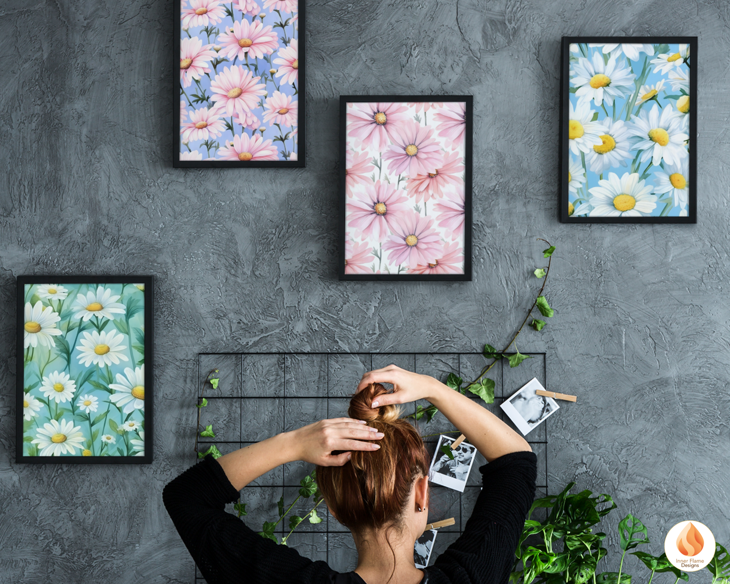 Watercolour Daisy Floral Surface Patterns | Seamless Patterns for Wallpaper, Textiles, Packaging and Digital Designs