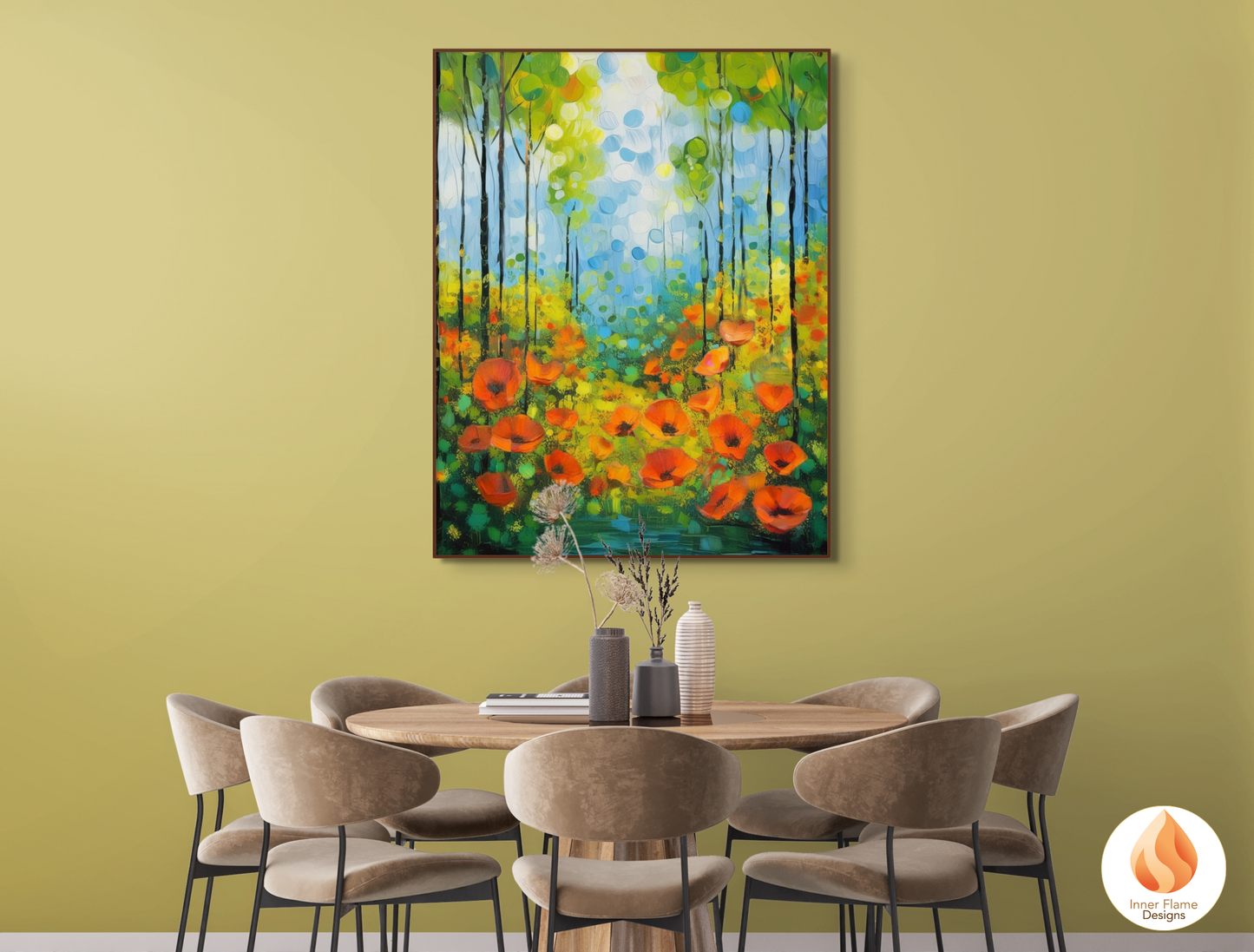 Whimsical Flower Artwork for Modern Home Design | Triptych Artwork