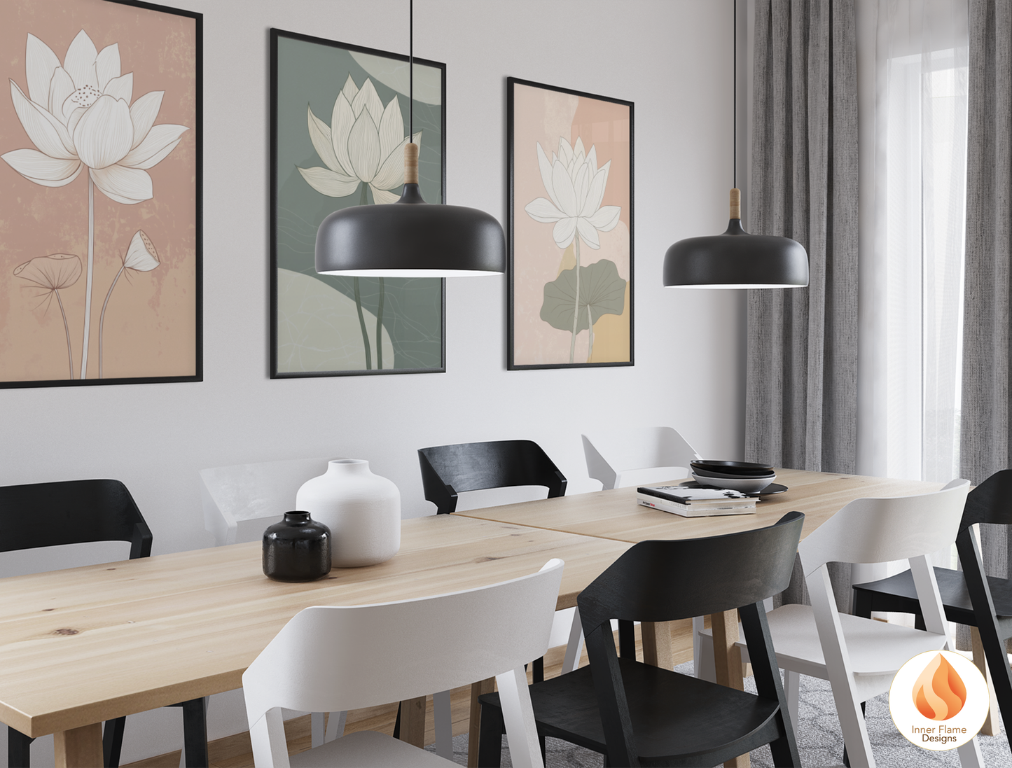 Subtle Japandi Art for Modern Home Design | Triptych Artwork (Series 3)