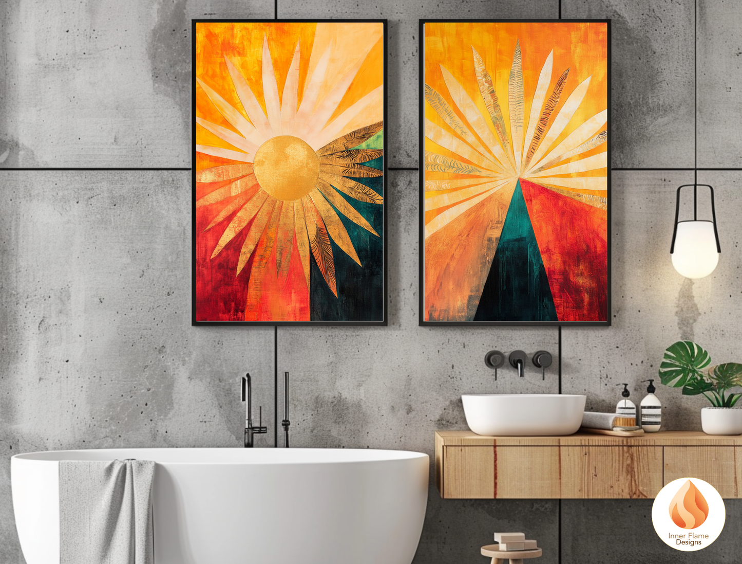 Vivid Cosmic Boho Wall Art Décor for Modern Home Design | Triptych Artwork (Series 1)