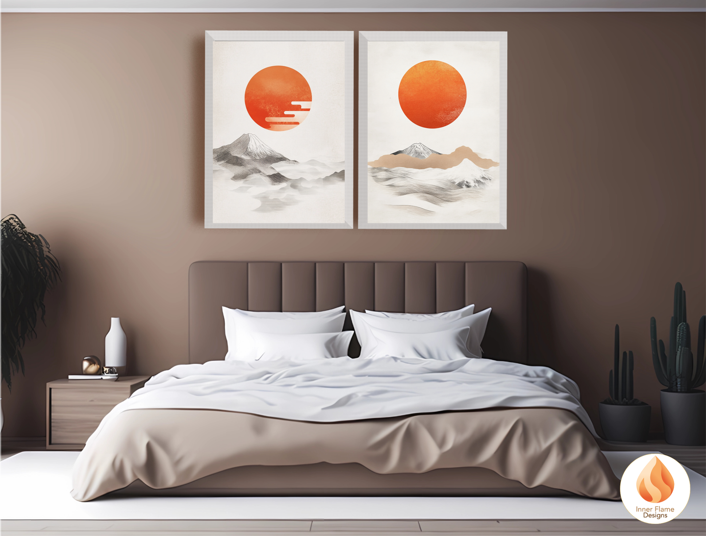 Harmonious Japandi Art for Modern Home Design | Diptych Artwork (Series 1)