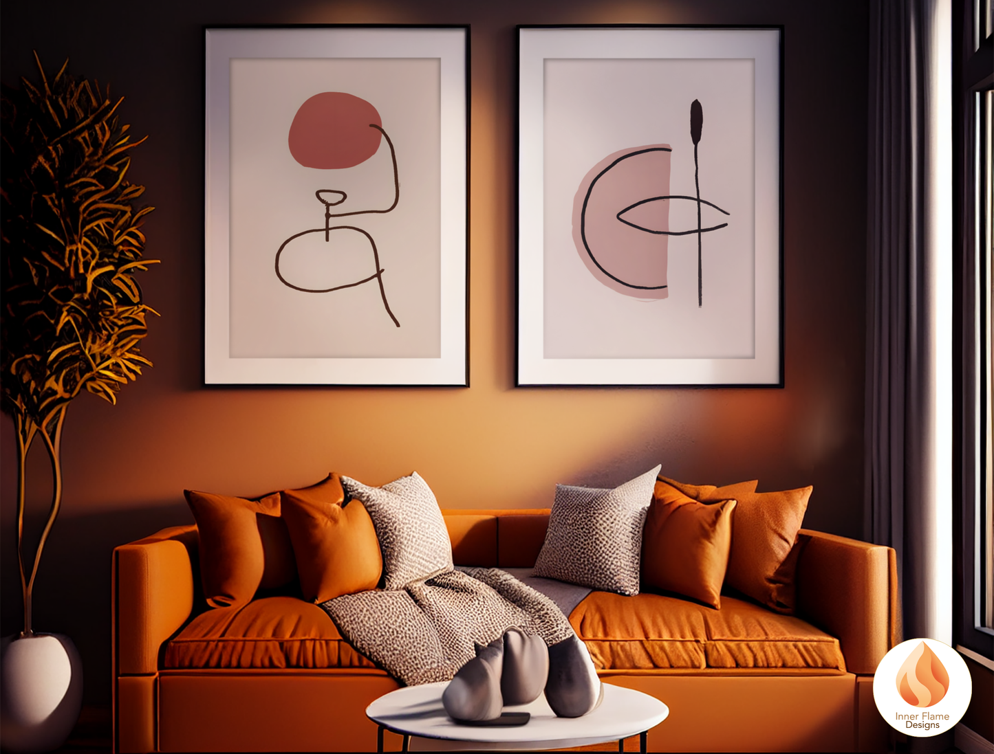Eclectic Line Art for Modern Home Design | Triptych Artwork