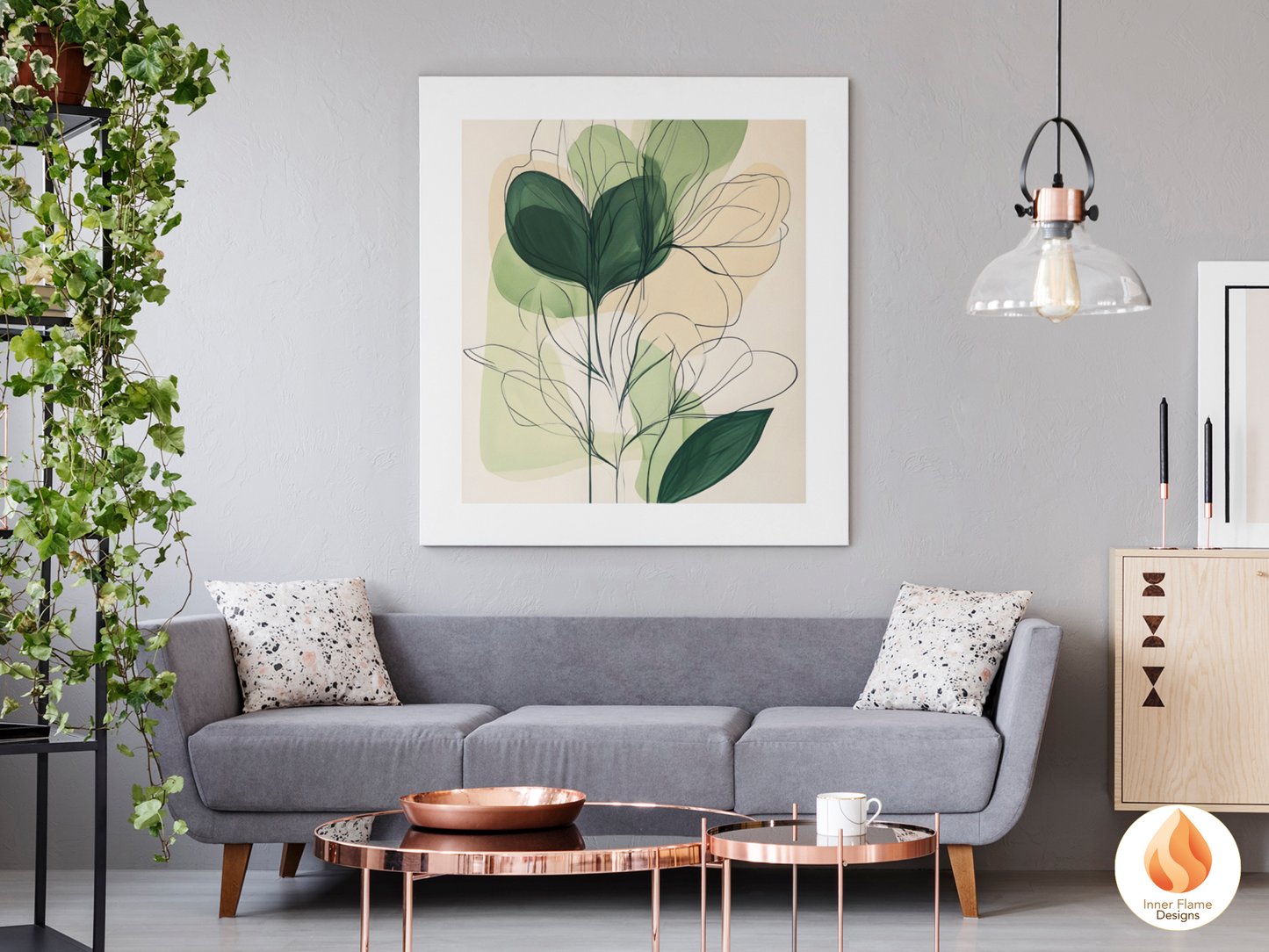 Organic Line Art for Modern Home Design | Triptych Artwork