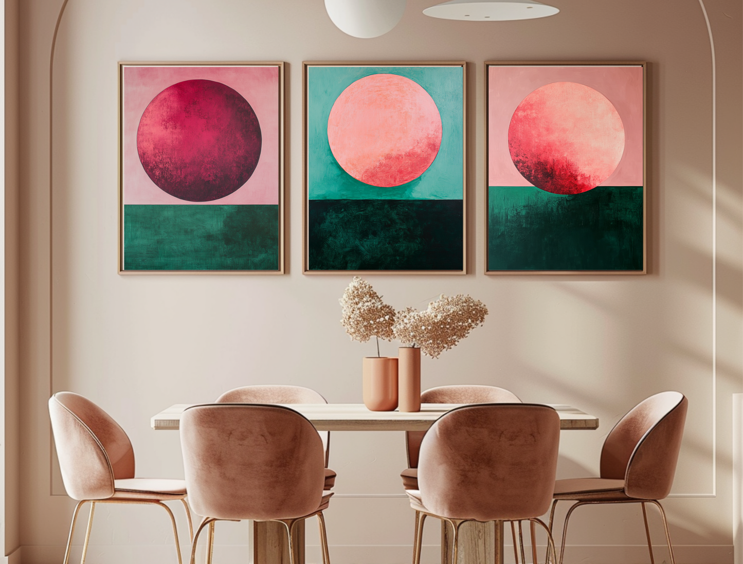 Dynamic Geometric Artwork for Modern Home Design | Triptych Artwork