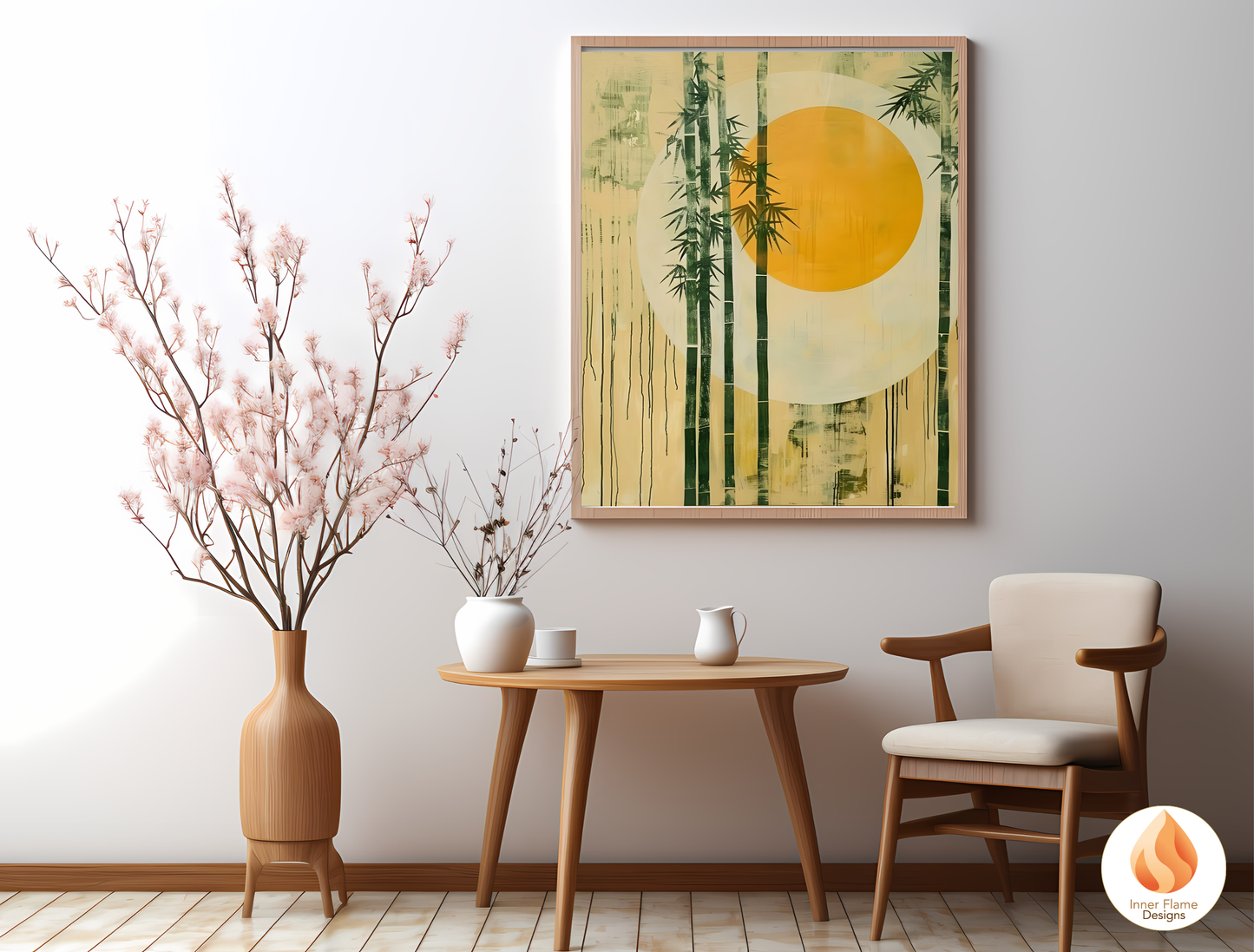 Tranquil Japandi Art for Modern Home Design | Triptych Artwork (Series 3)