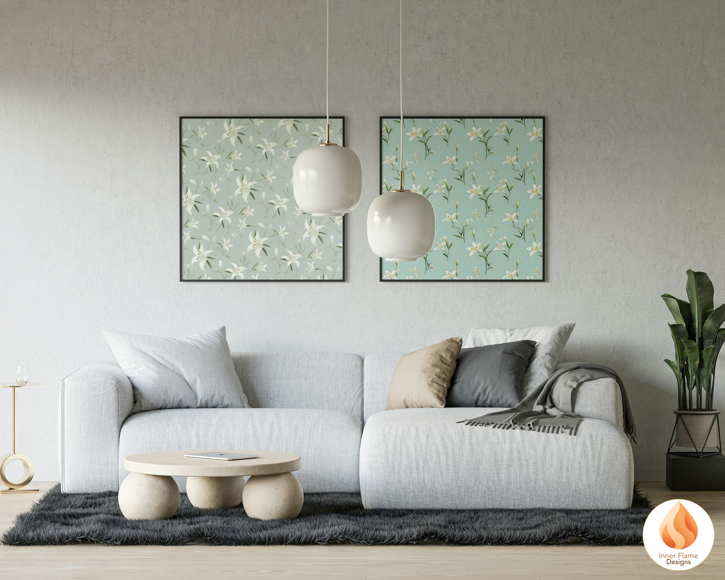 Japandi Lily Floral Surface Patterns | Seamless Patterns for Wallpaper, Textiles, Packaging and Digital Designs