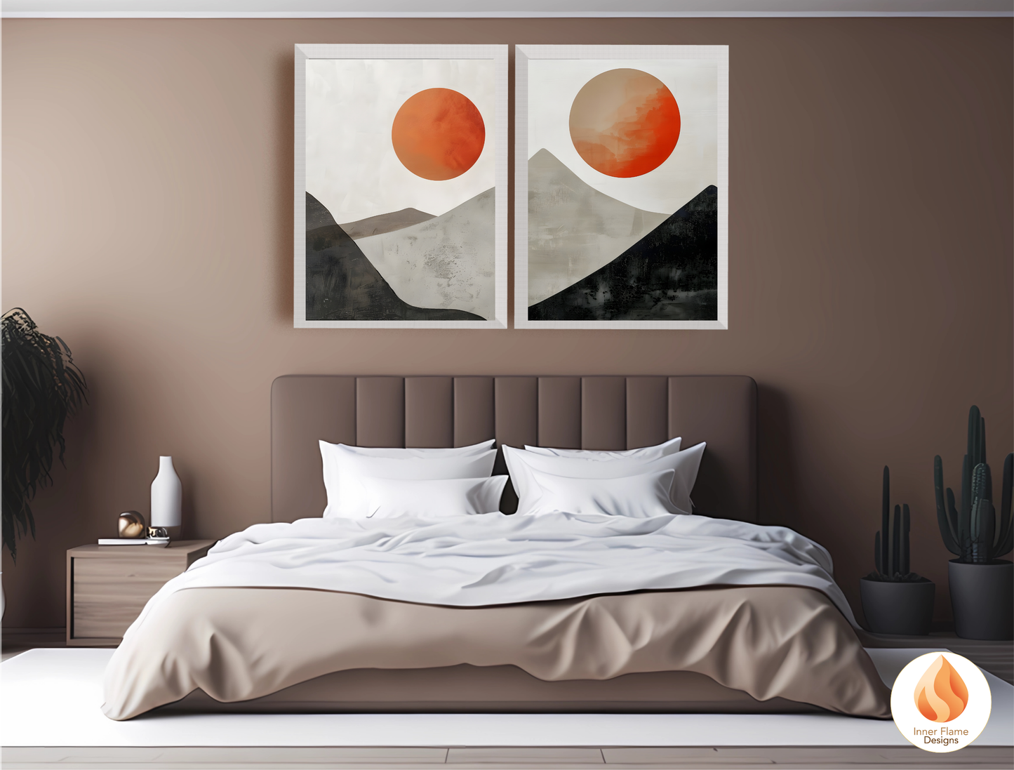 Ethereal Japandi Art for Modern Home Design | Triptych Artwork (Series 5)