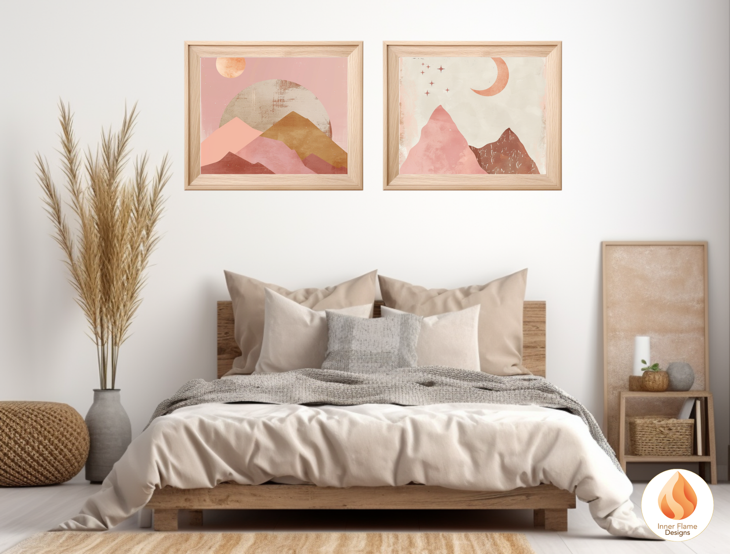 Soothing Boho Wall Art Décor for Modern Home Design | Triptych Artwork (Series 3)