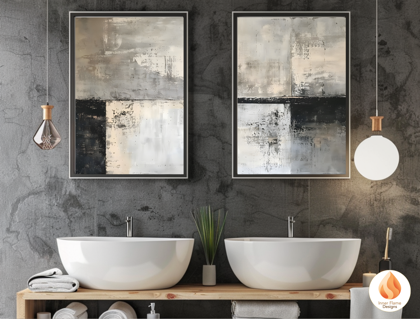 Classy Minimalist Art for Modern Home Design | Triptych Artwork