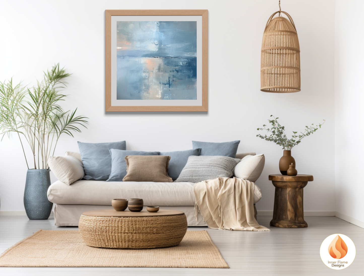 Serene Minimalist Art for Modern Home Design | Triptych Artwork