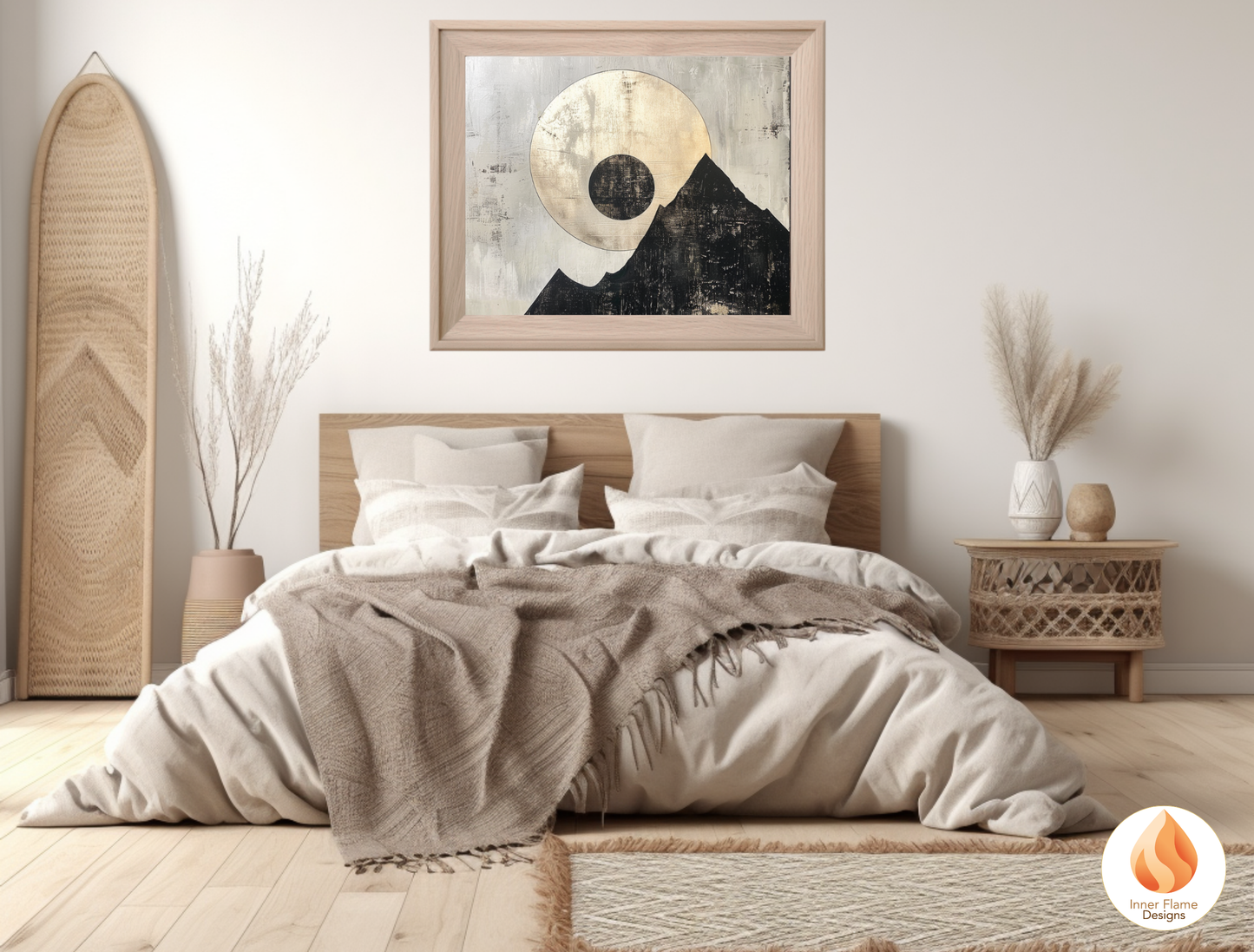 Ethereal Japandi Art for Modern Home Design | Triptych Artwork (Series 1)
