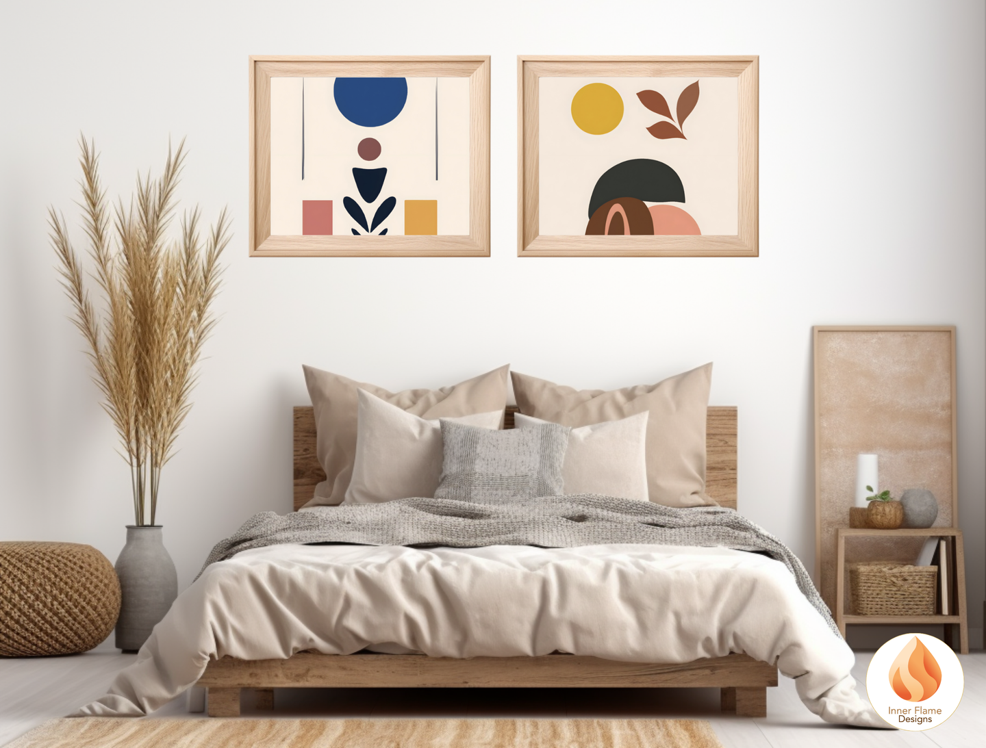 Eclectic Boho Wall Art Décor for Modern Home Design | Triptych Artwork (Series 1)