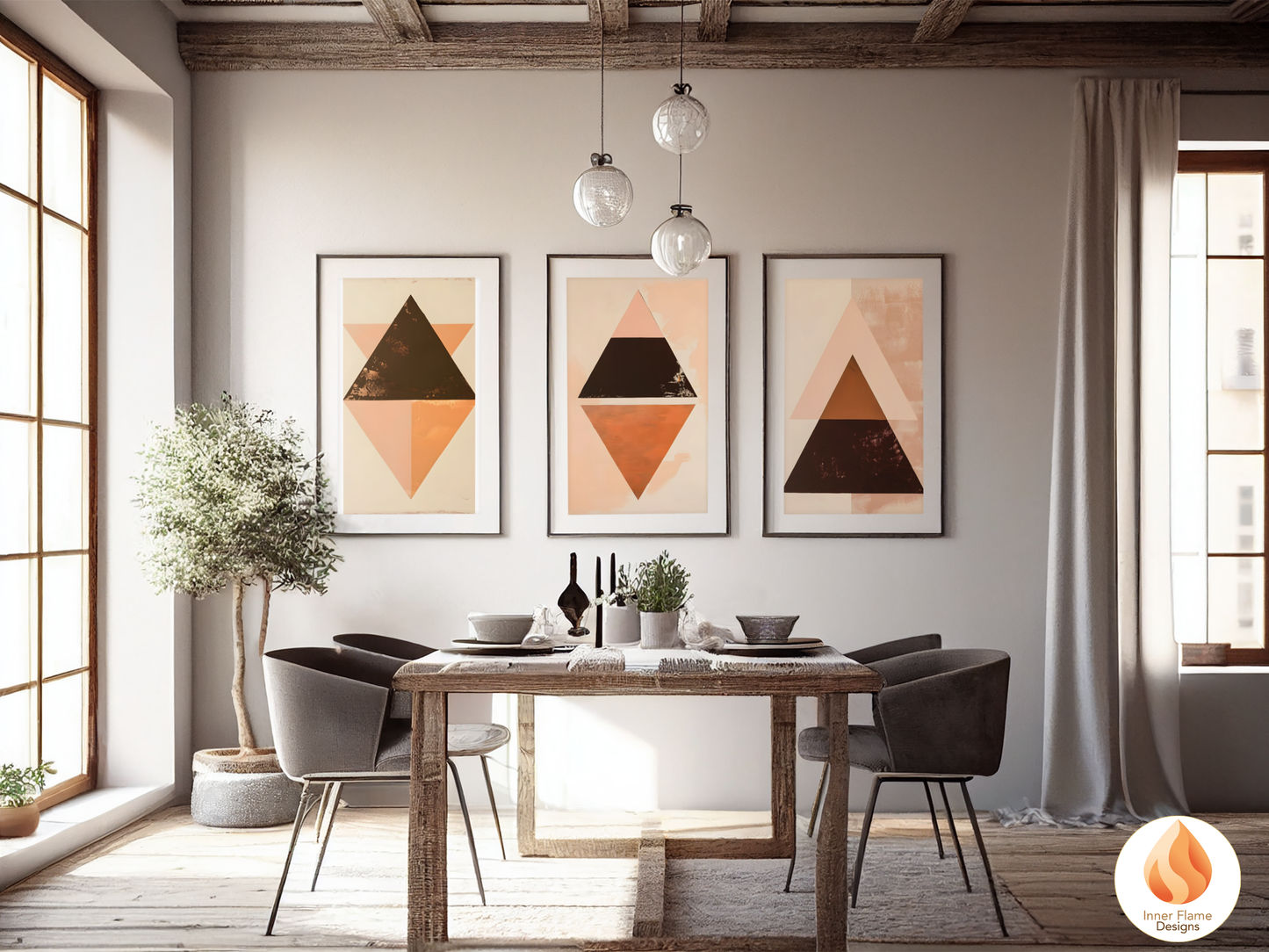 Classy Geometric Abstract Wall Art for Home Décor