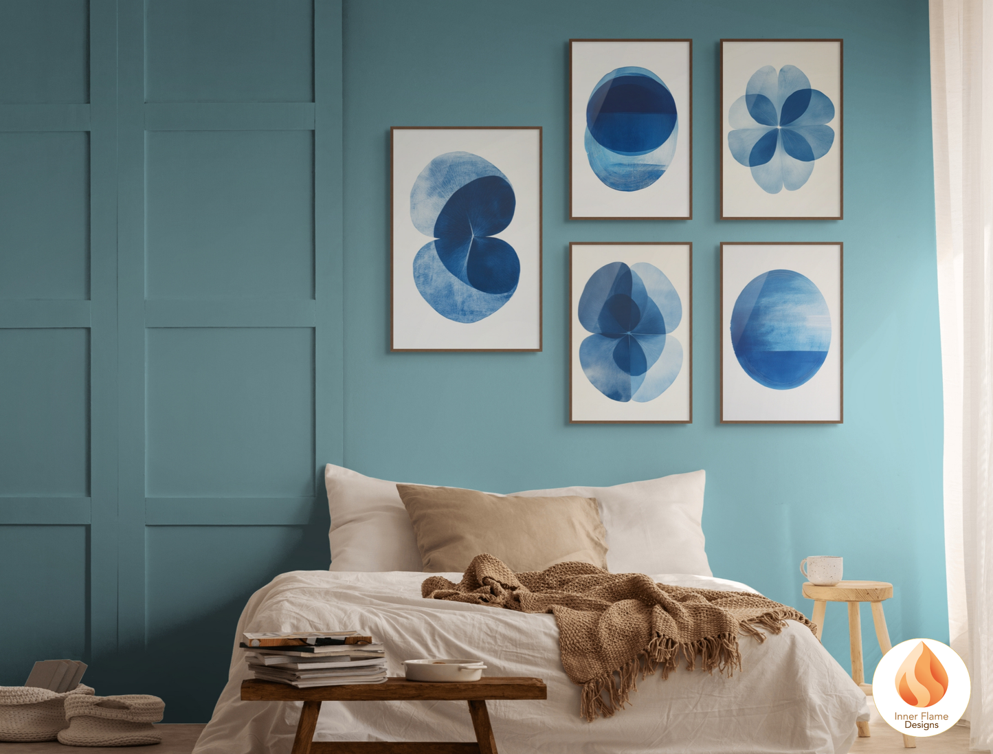 Striking Geometric Artwork for Modern Home Design | Five Piece Wall Art