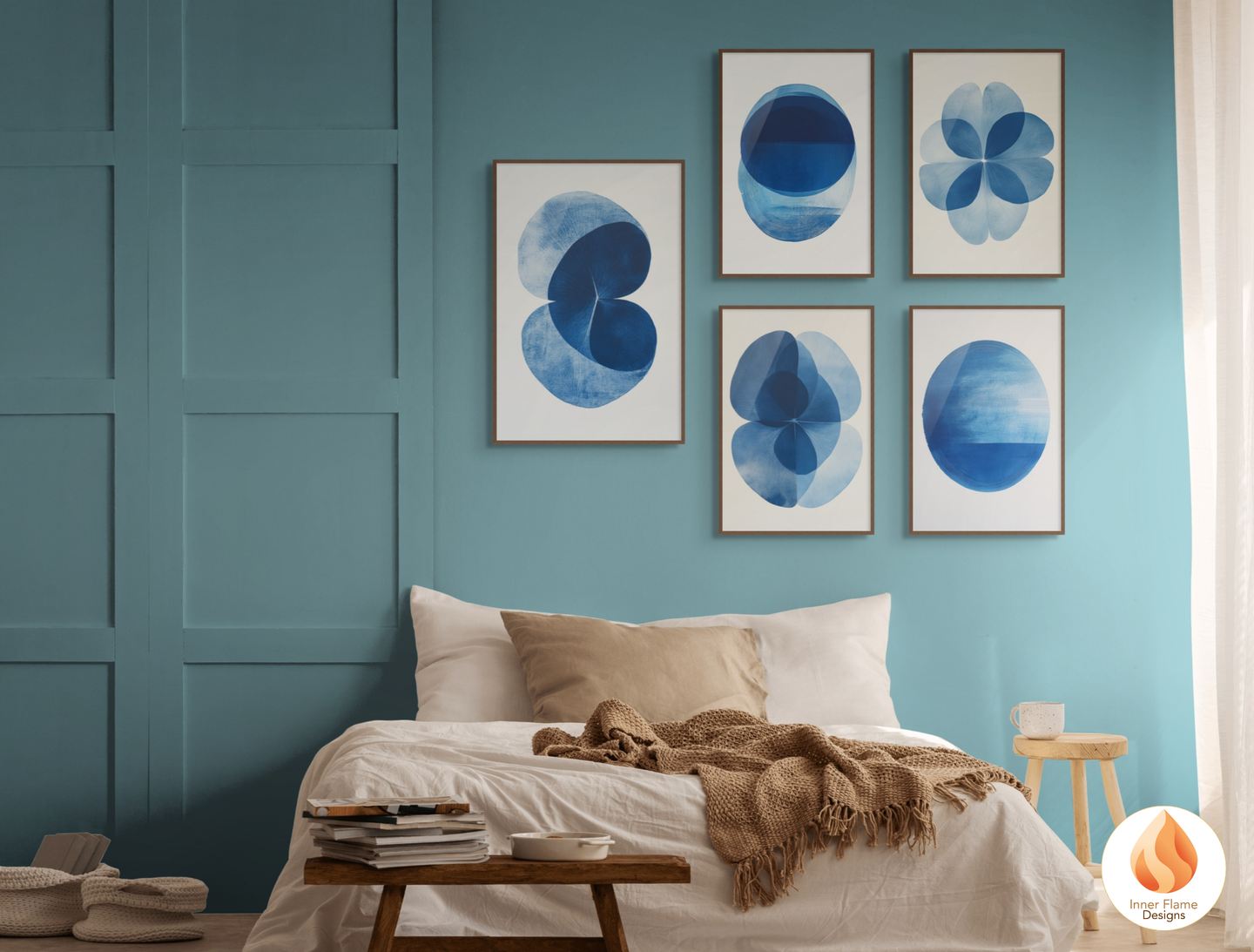 Striking Geometric Artwork for Modern Home Design | Five Piece Wall Art