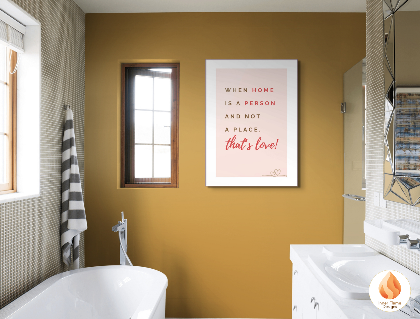 Motivational Poster with Love Inspirational Quote 2 - "When Home Is A Person And Not A Place, That's Love!"