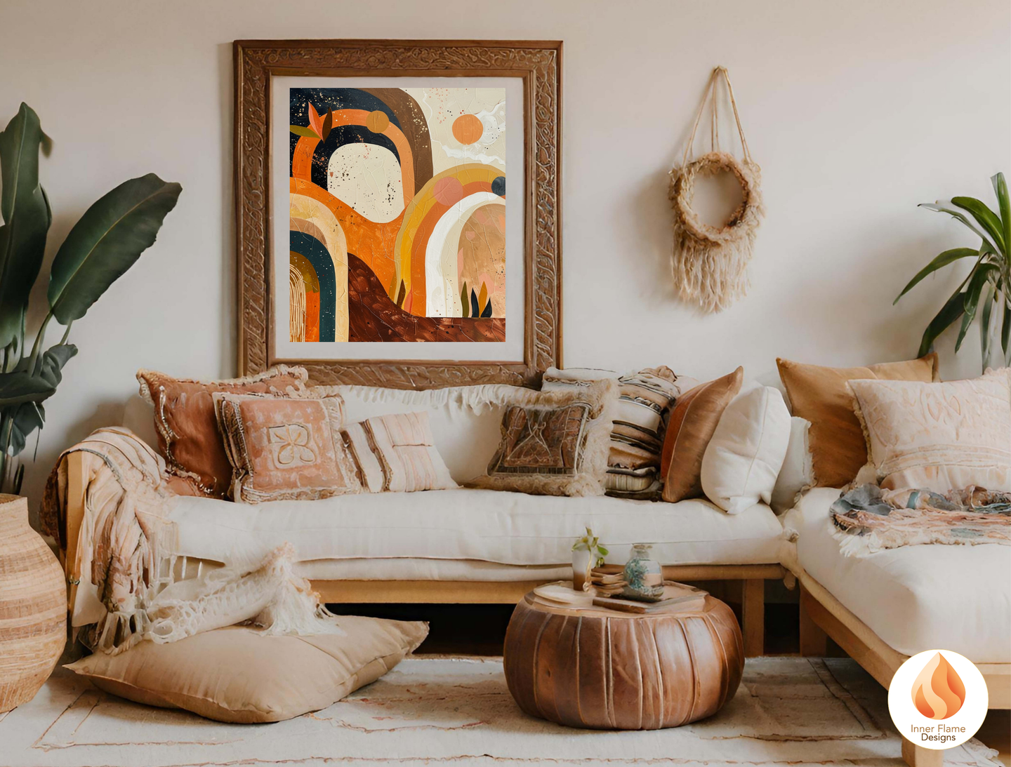 Eclectic Boho Wall Art Décor for Modern Home Design | Triptych Artwork (Series 3)