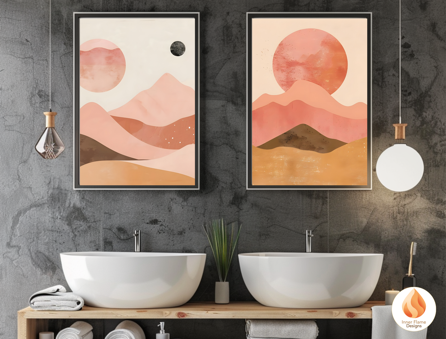 Soothing Boho Wall Art Décor for Modern Home Design | Triptych Artwork (Series 2)