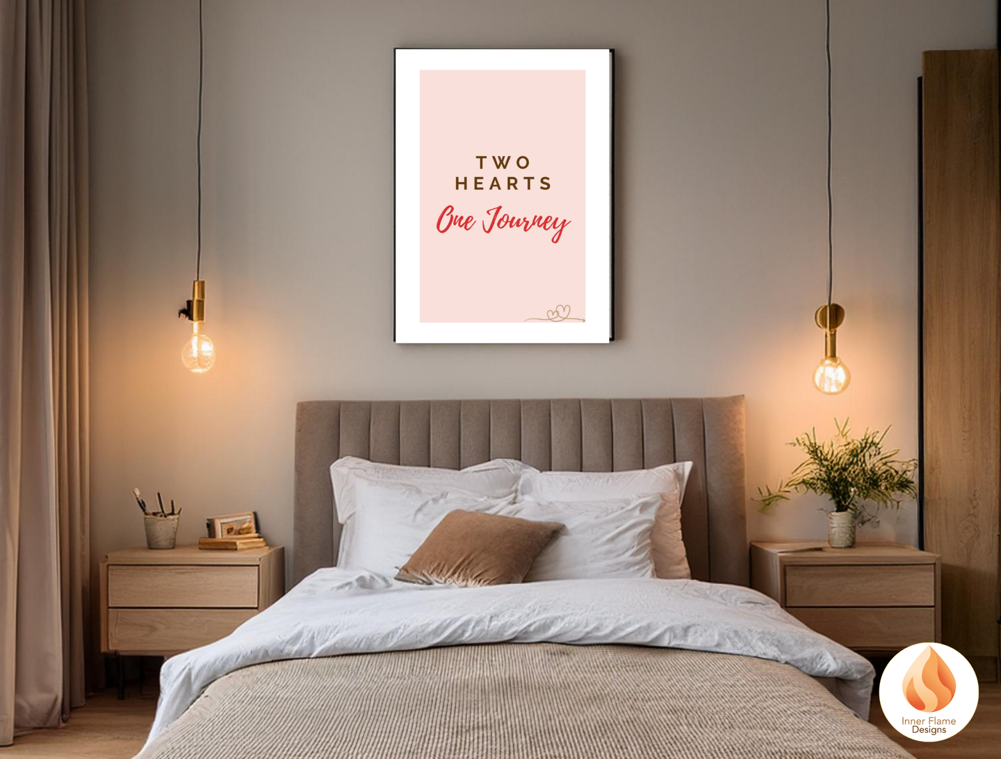 Motivational Poster with Love Inspirational Quote 3 - "Two Hearts, One Journey"