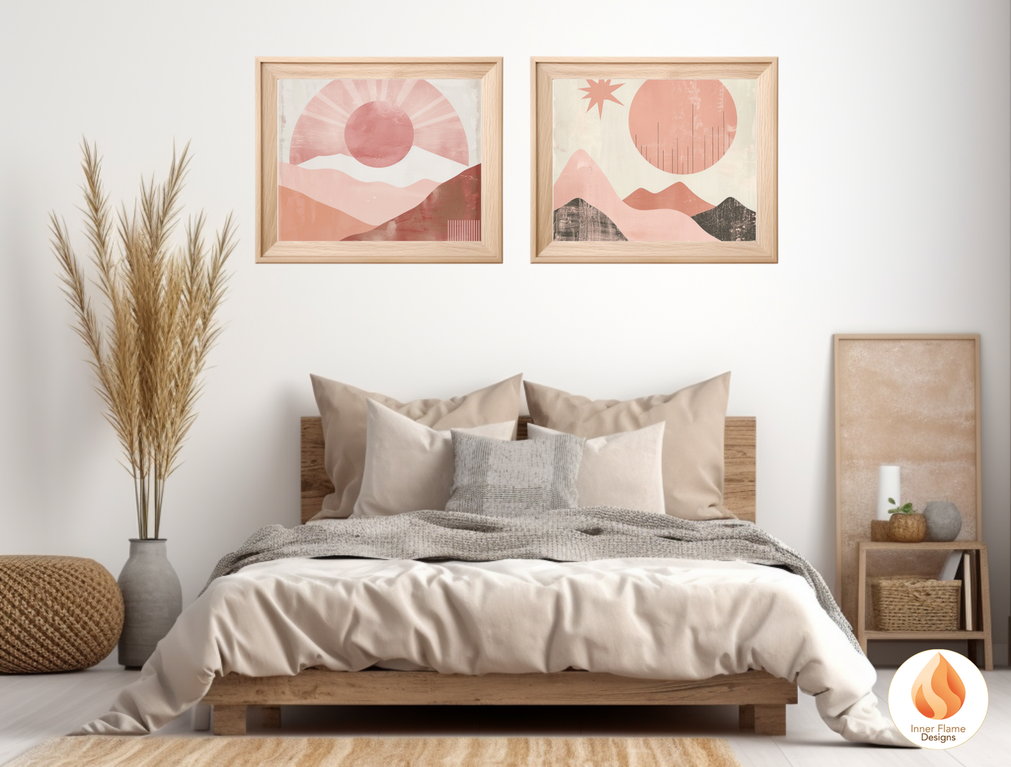 Soothing Boho Wall Art Décor for Modern Home Design | Triptych Artwork (Series 4)