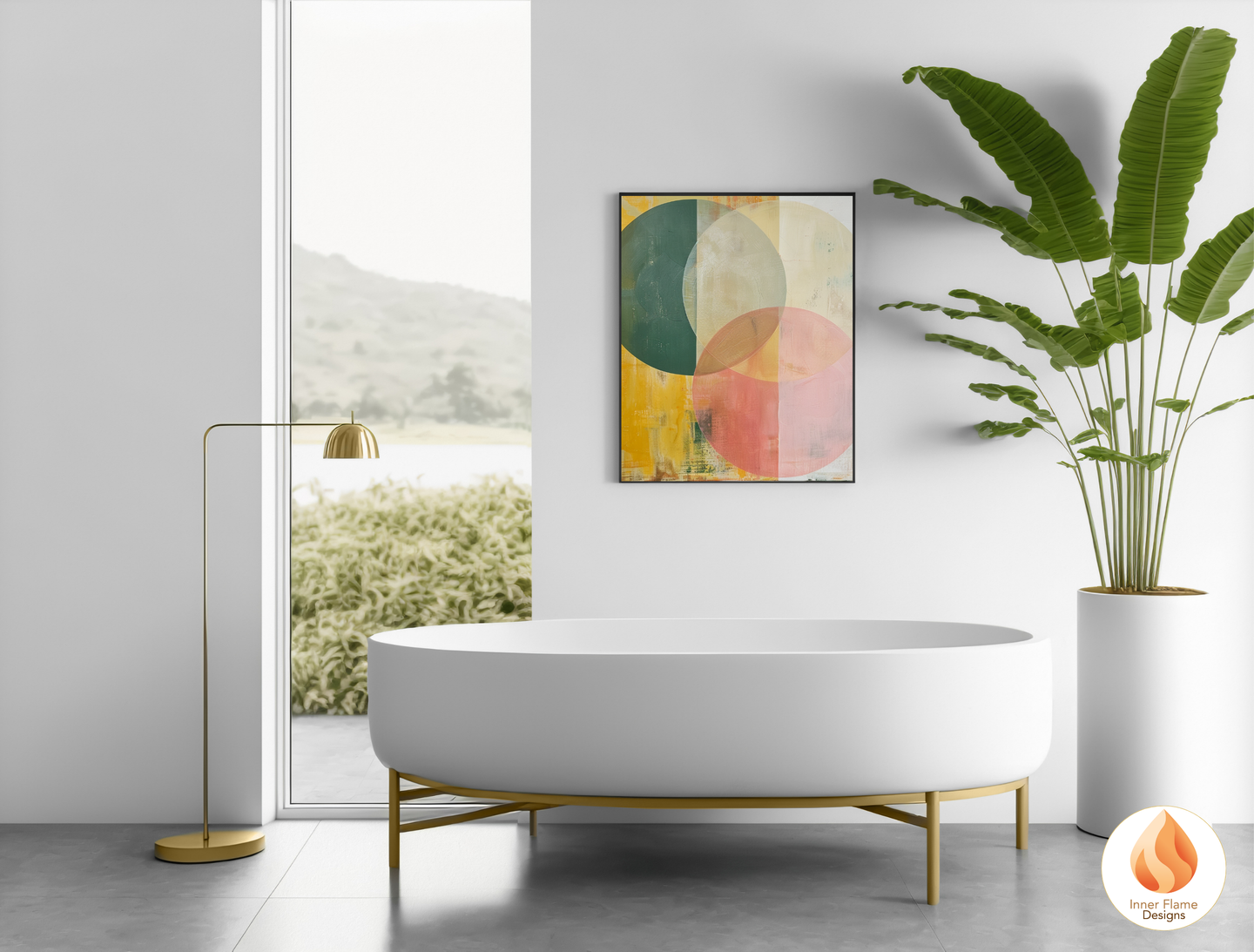 Elegant Geometric Artwork for Modern Home Design | Triptych Artwork