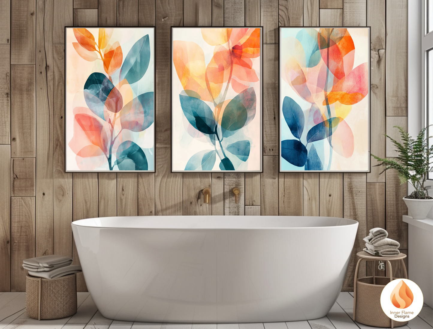 Refreshing Flower Artwork for Modern Home Design | Triptych Artwork