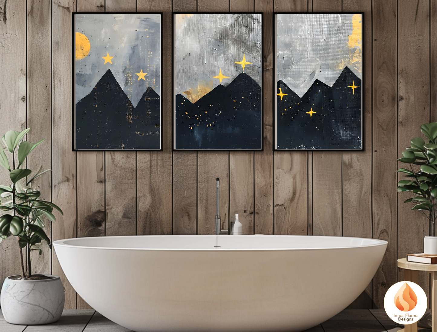 Ethereal Japandi Art for Modern Home Design | Triptych Artwork (Series 3)