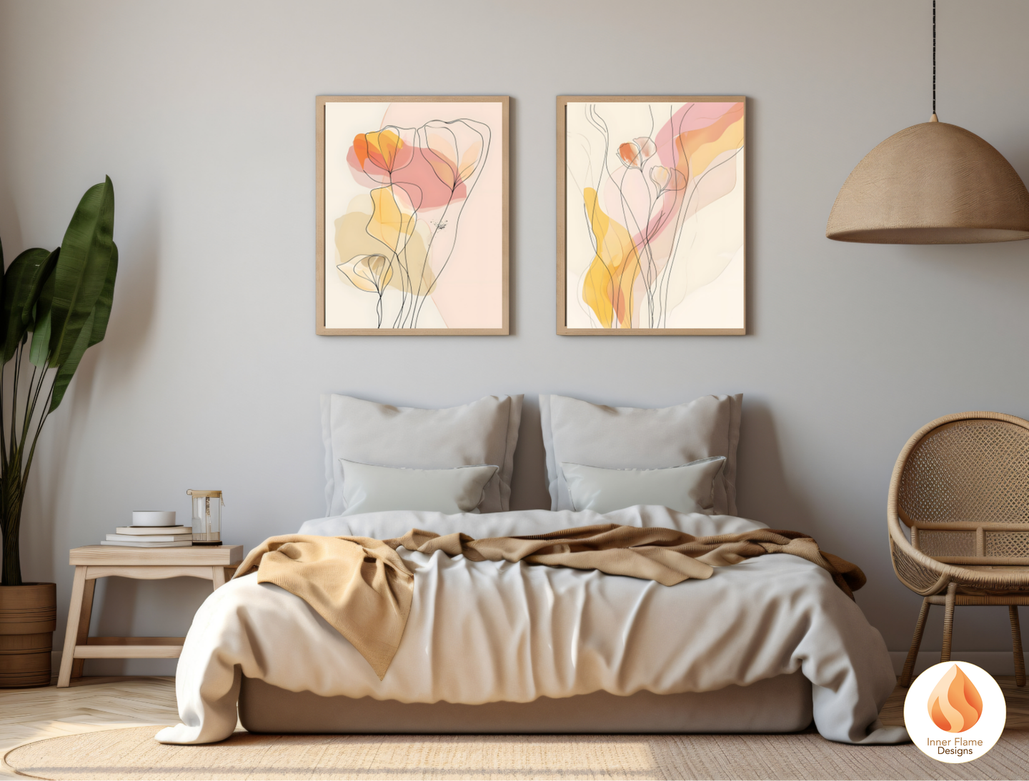 Graceful Line Art for Modern Home Design | Triptych Artwork (Series 3)