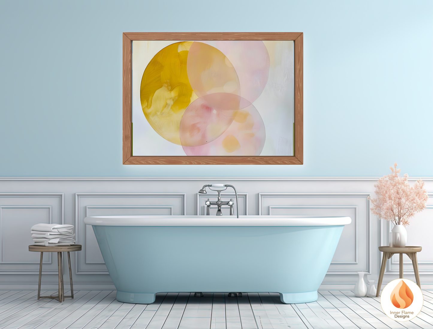 Soft and Sweet Geometric Artwork for Modern Home Design | Triptych Artwork