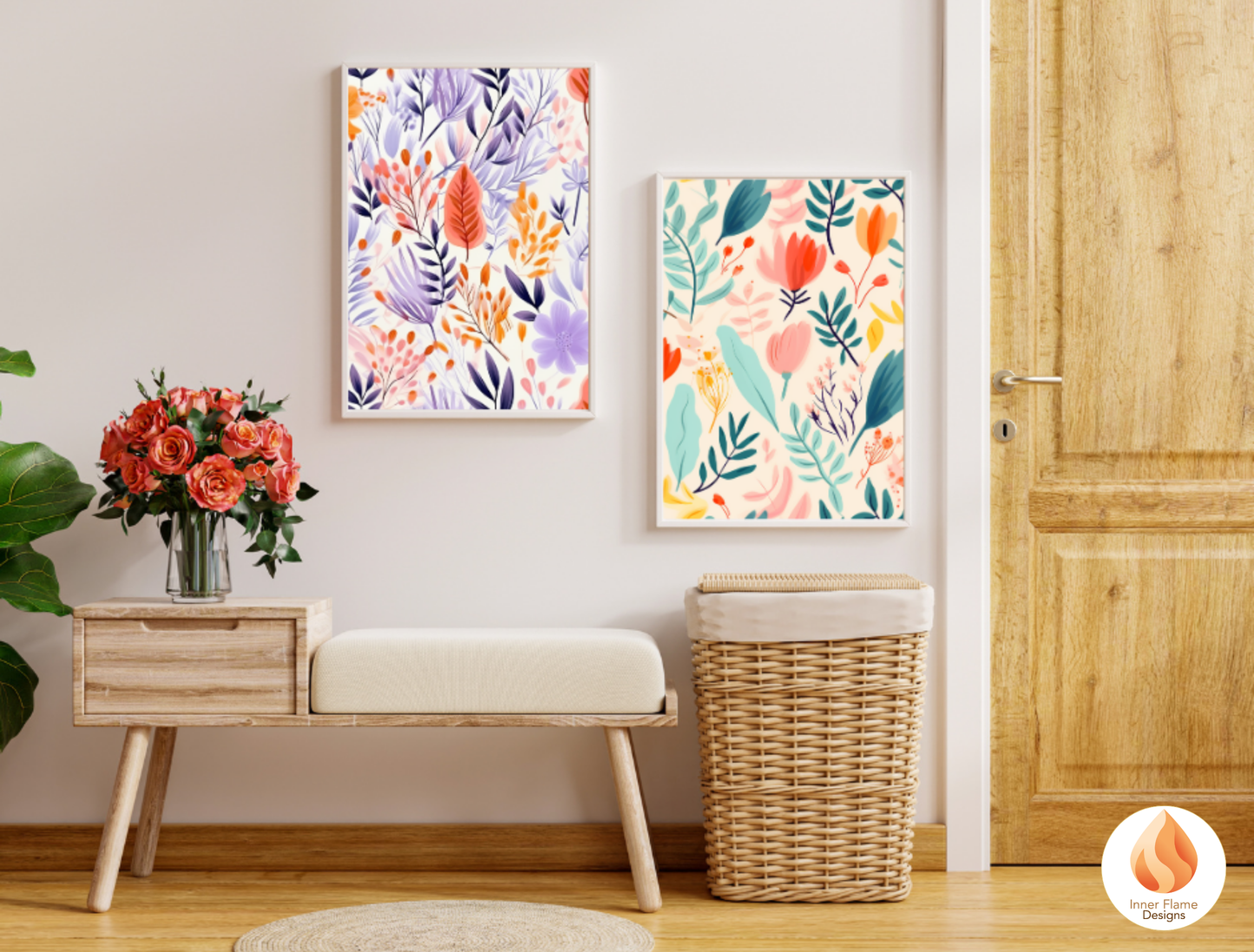 Cheerful Boho Wall Art Décor for Modern Home Design | Four Piece Wall Art