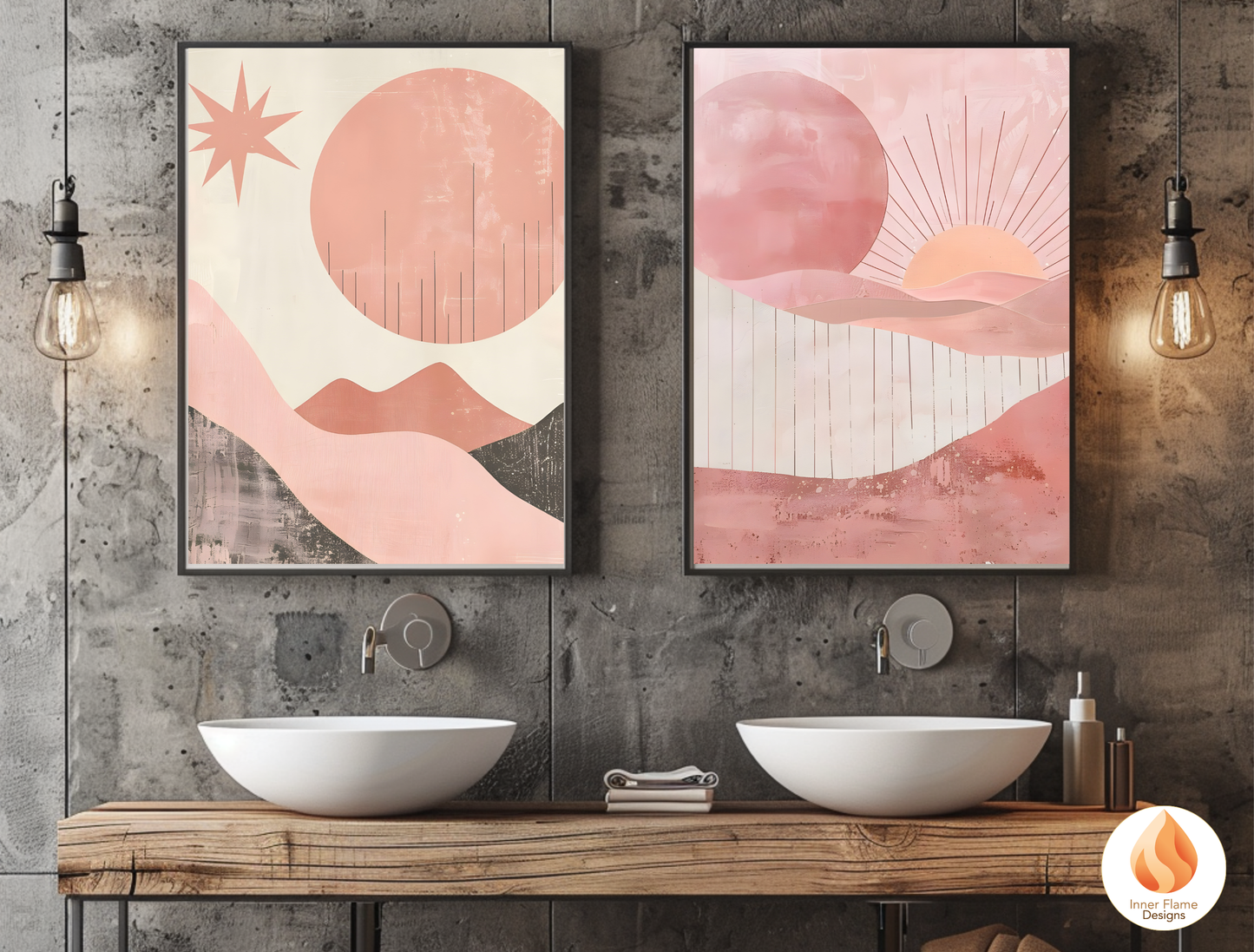 Soothing Boho Wall Art Décor for Modern Home Design | Triptych Artwork (Series 4)