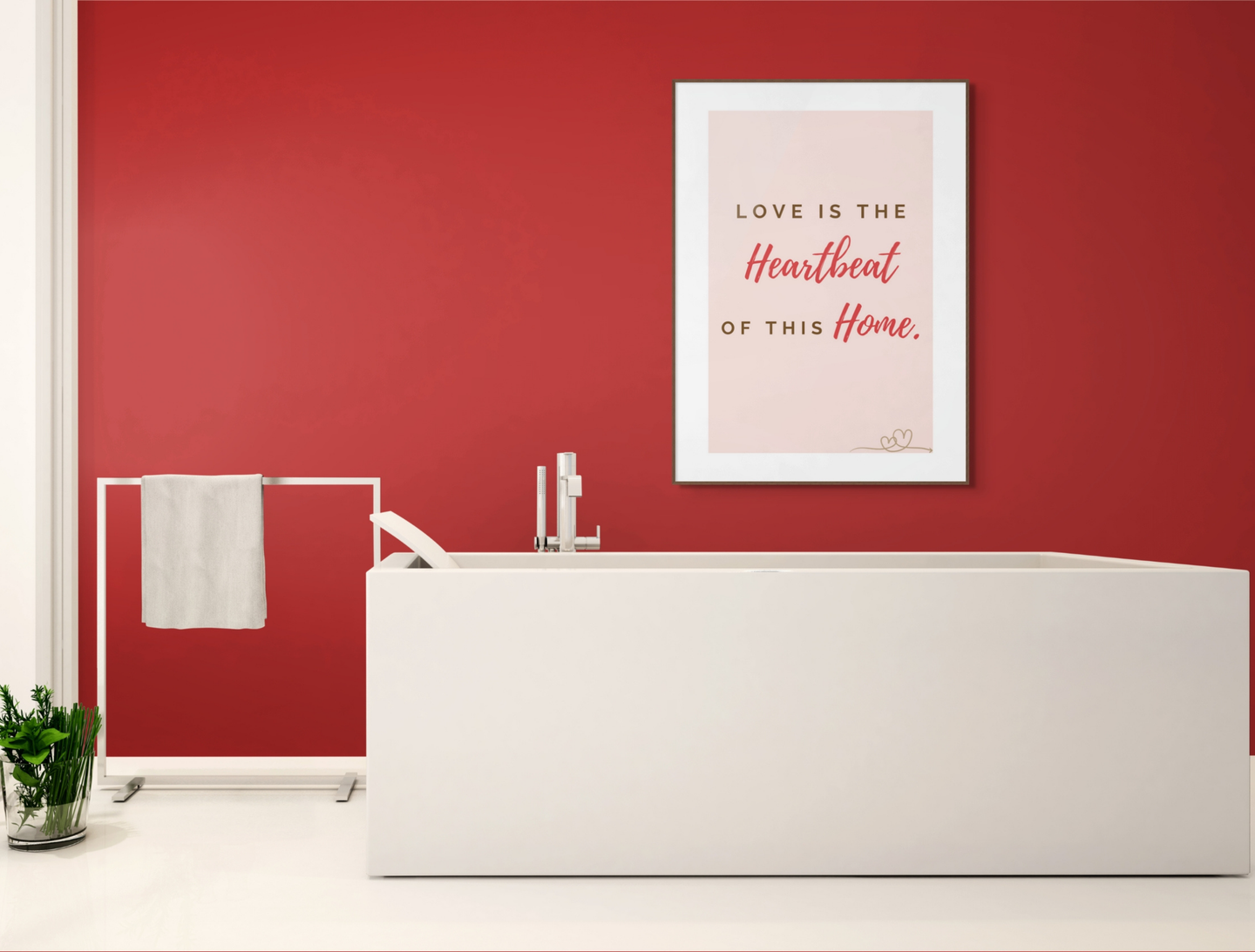 Motivational Poster with Love Inspirational Quote 4 - "Love Is The Heartbeat Of This Home"