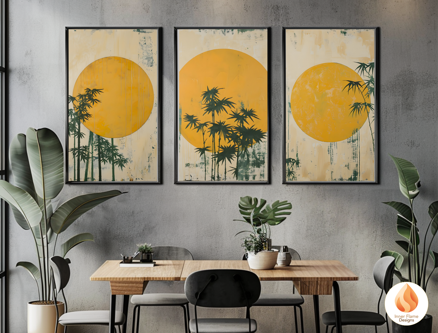Tranquil Japandi Art for Modern Home Design | Triptych Artwork (Series 1)