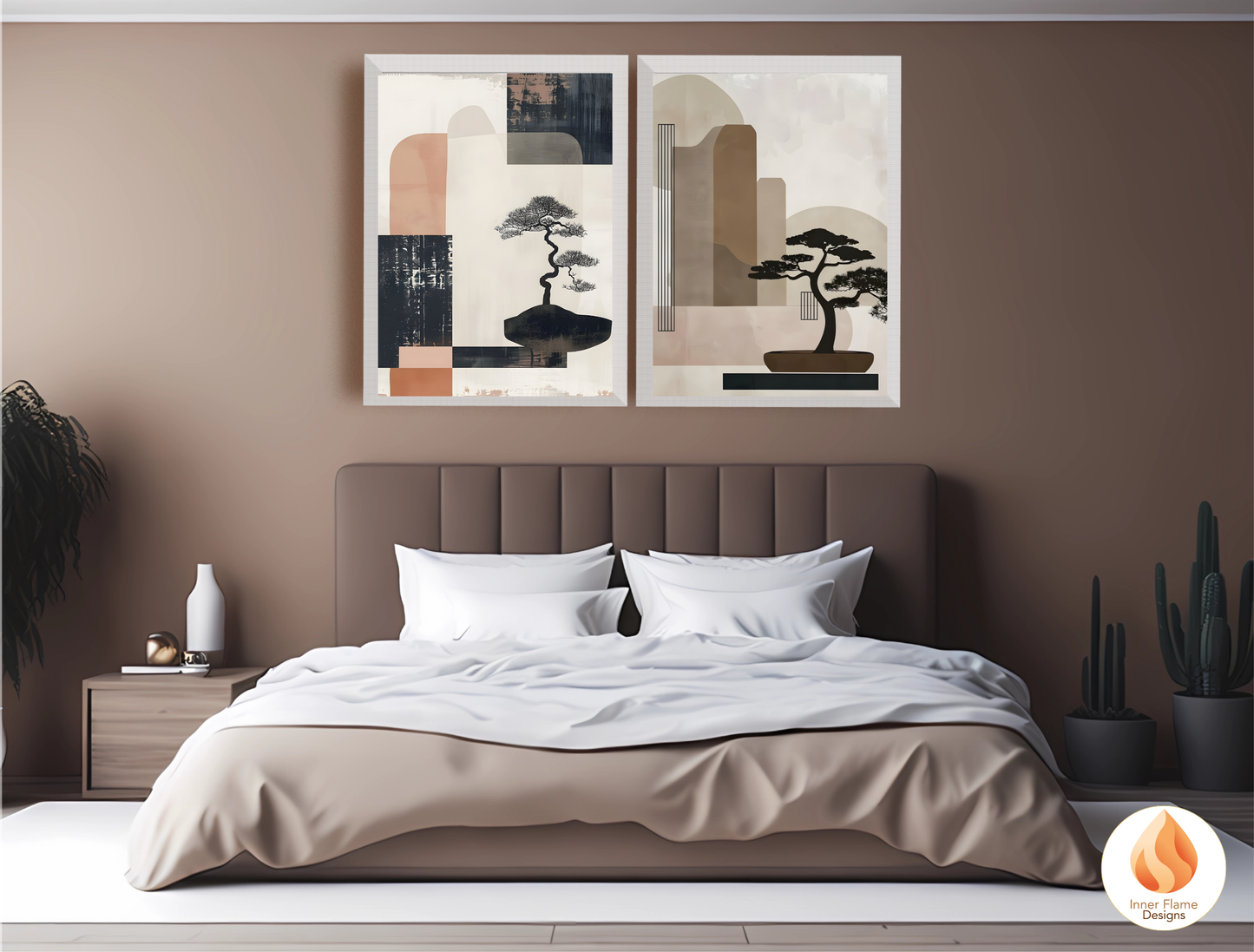 Elegant Japandi Art for Modern Home Design | Triptych Artwork