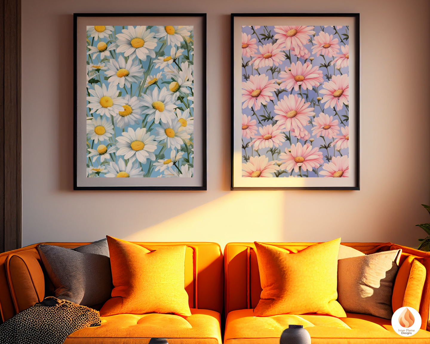 Watercolour Daisy Floral Surface Patterns | Seamless Patterns for Wallpaper, Textiles, Packaging and Digital Designs