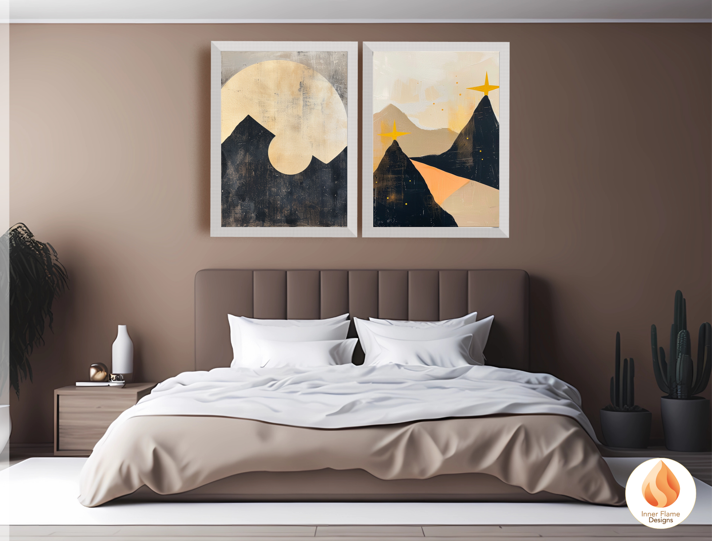 Ethereal Japandi Art for Modern Home Design | Triptych Artwork (Series 4)