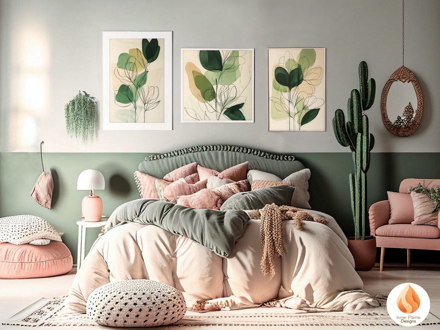 Organic Line Art for Modern Home Design | Triptych Artwork