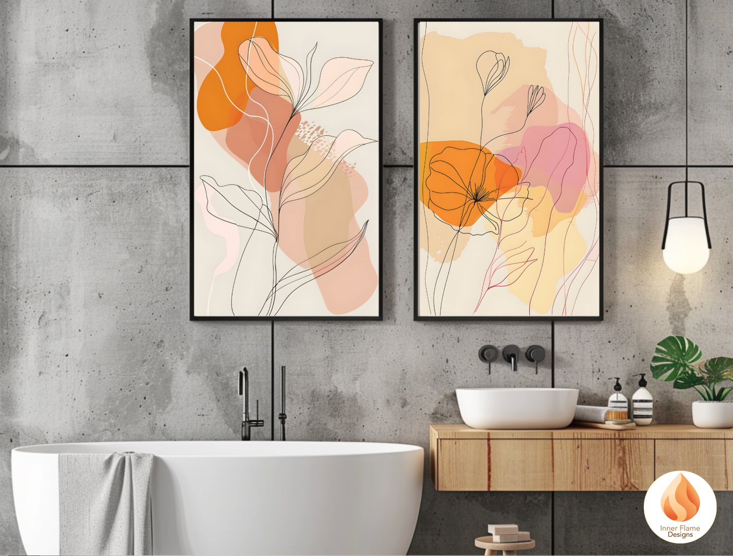Graceful Line Art for Modern Home Design | Triptych Artwork (Series 1)