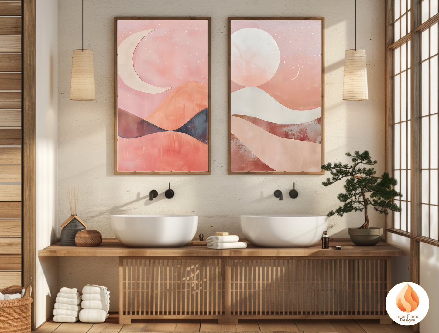Soothing Boho Wall Art Décor for Modern Home Design | Triptych Artwork (Series 5)
