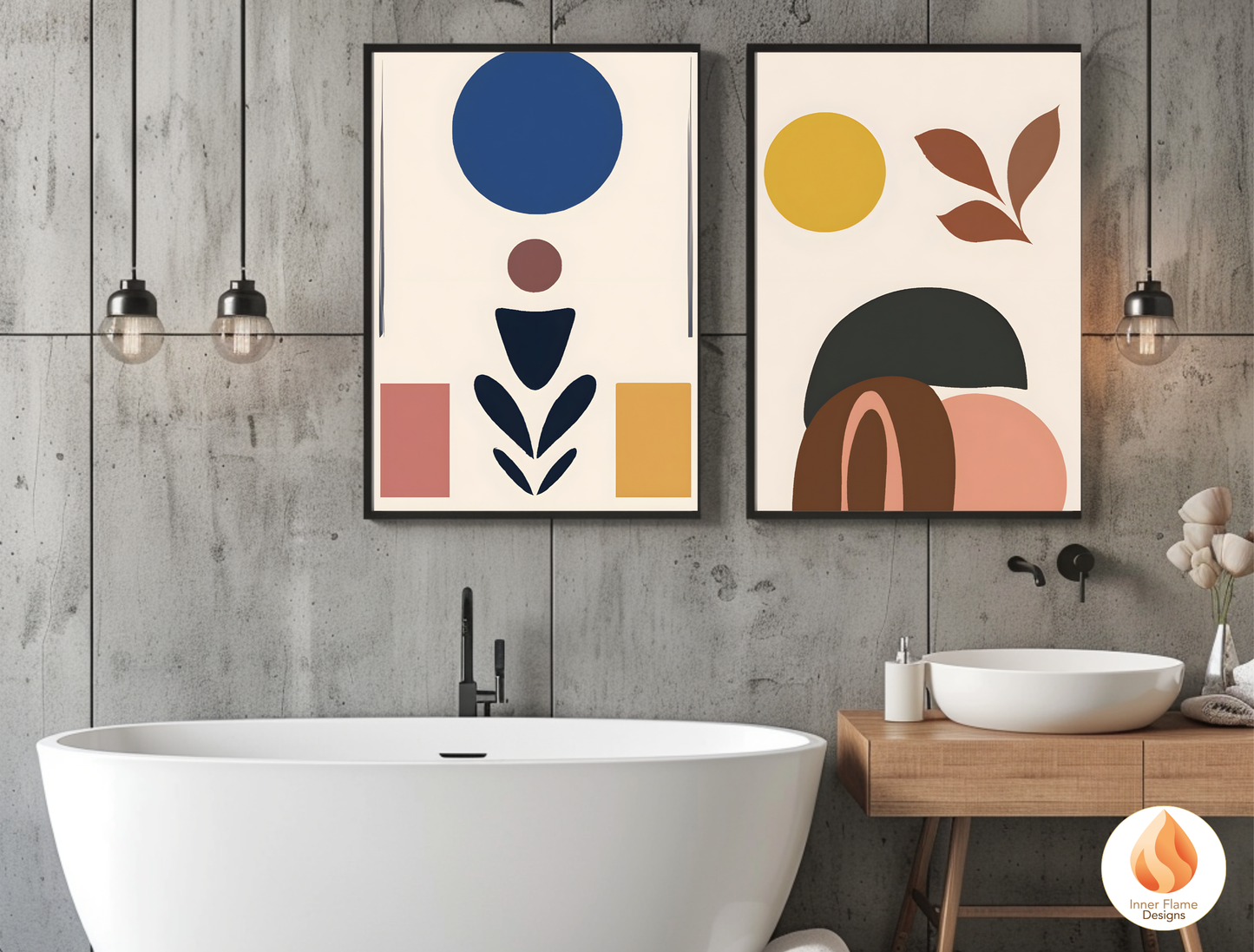 Eclectic Boho Wall Art Décor for Modern Home Design | Triptych Artwork (Series 1)