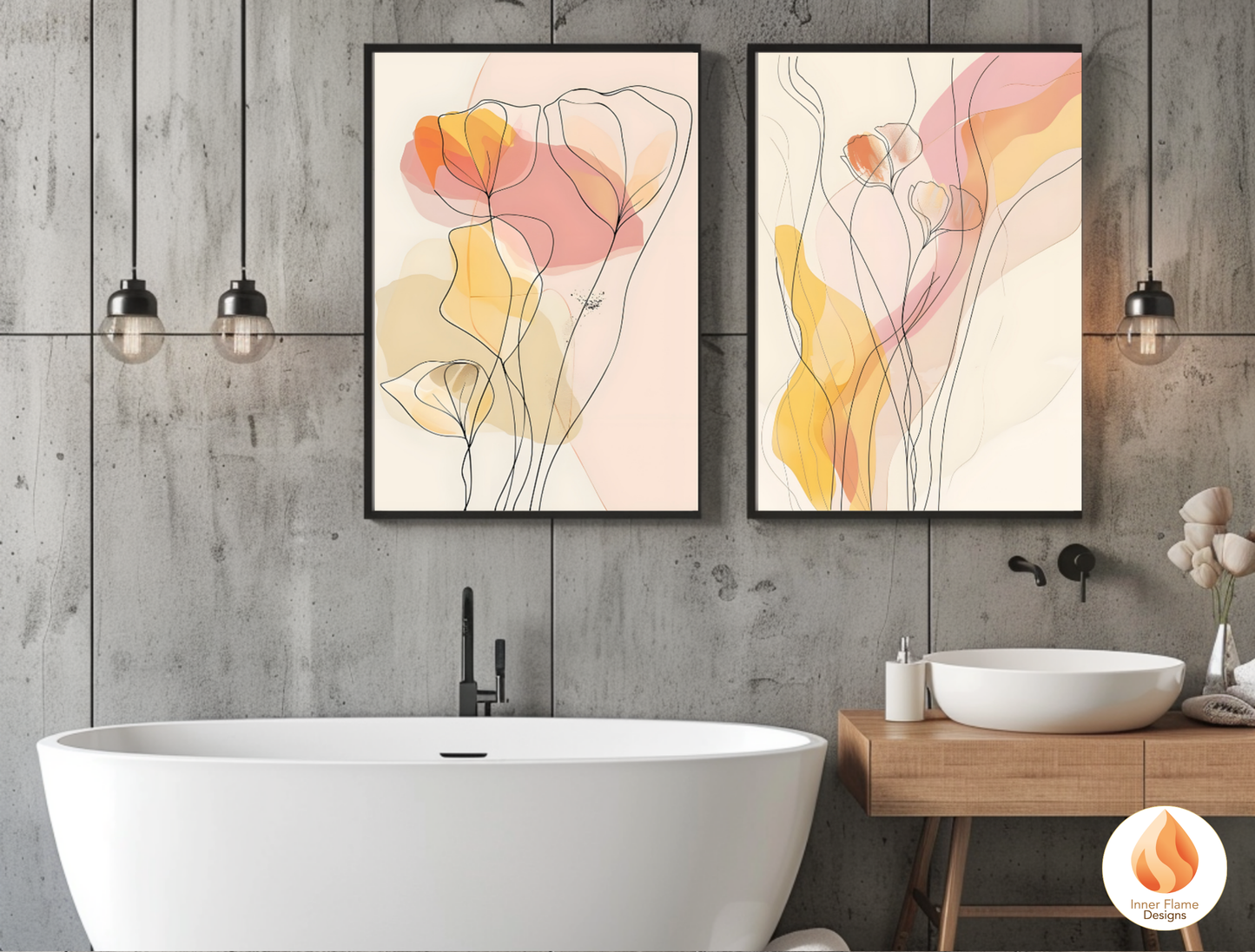 Graceful Line Art for Modern Home Design | Triptych Artwork (Series 3)