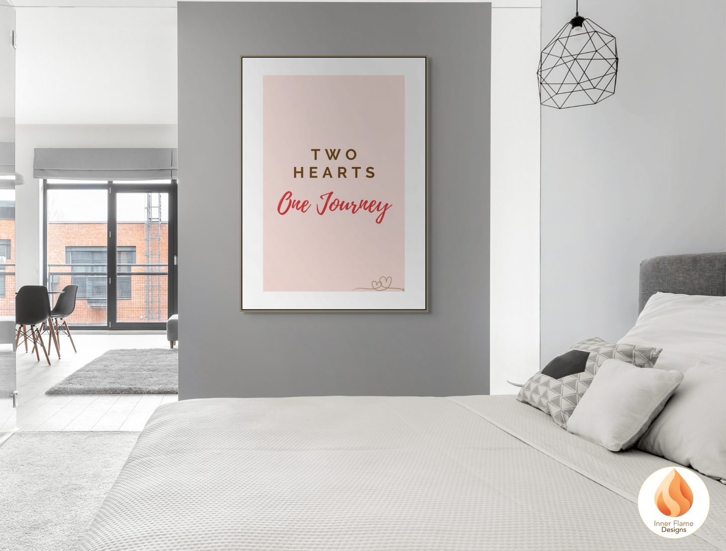 Motivational Poster with Love Inspirational Quote 3 - "Two Hearts, One Journey"