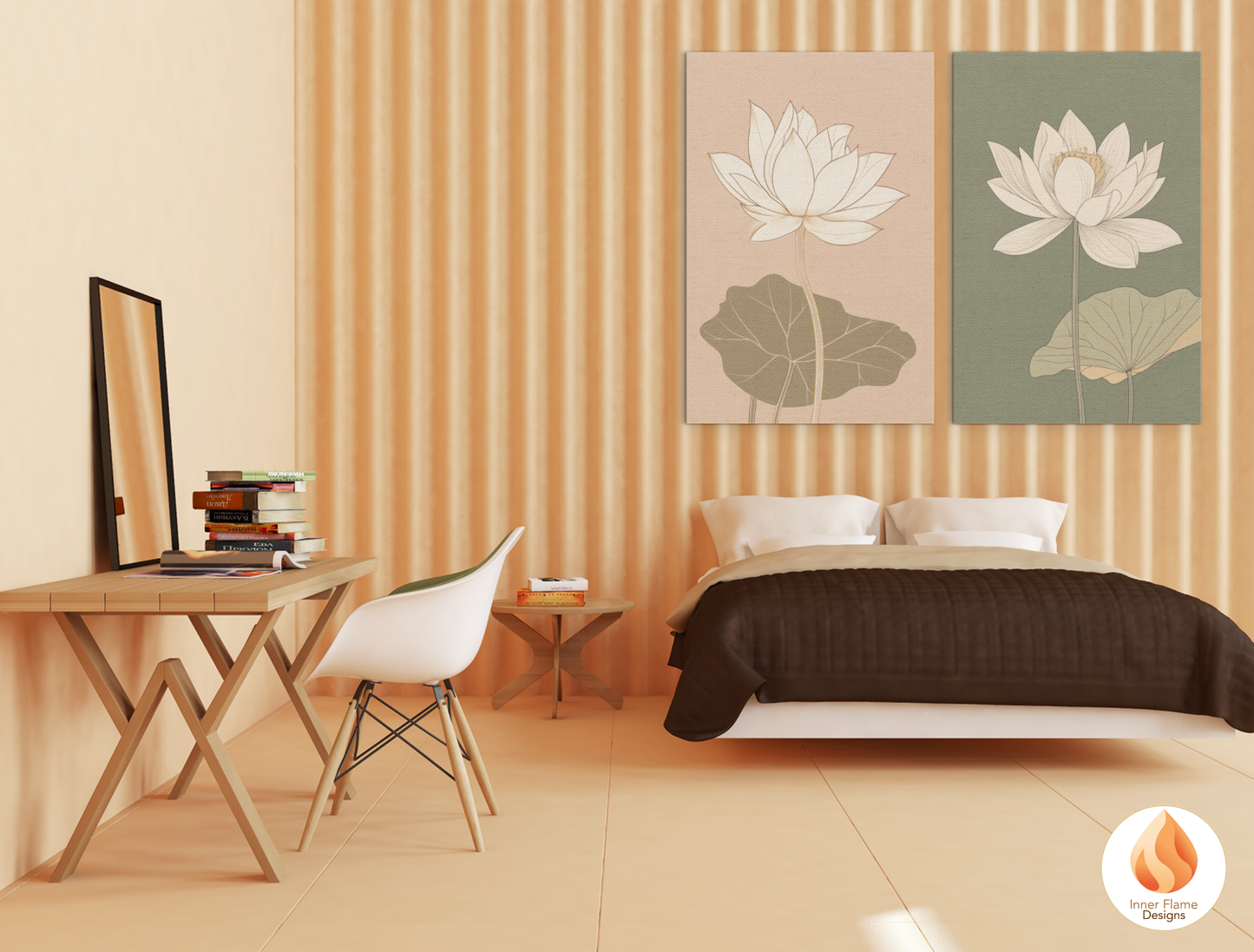 Subtle Japandi Art for Modern Home Design | Triptych Artwork (Series 2)