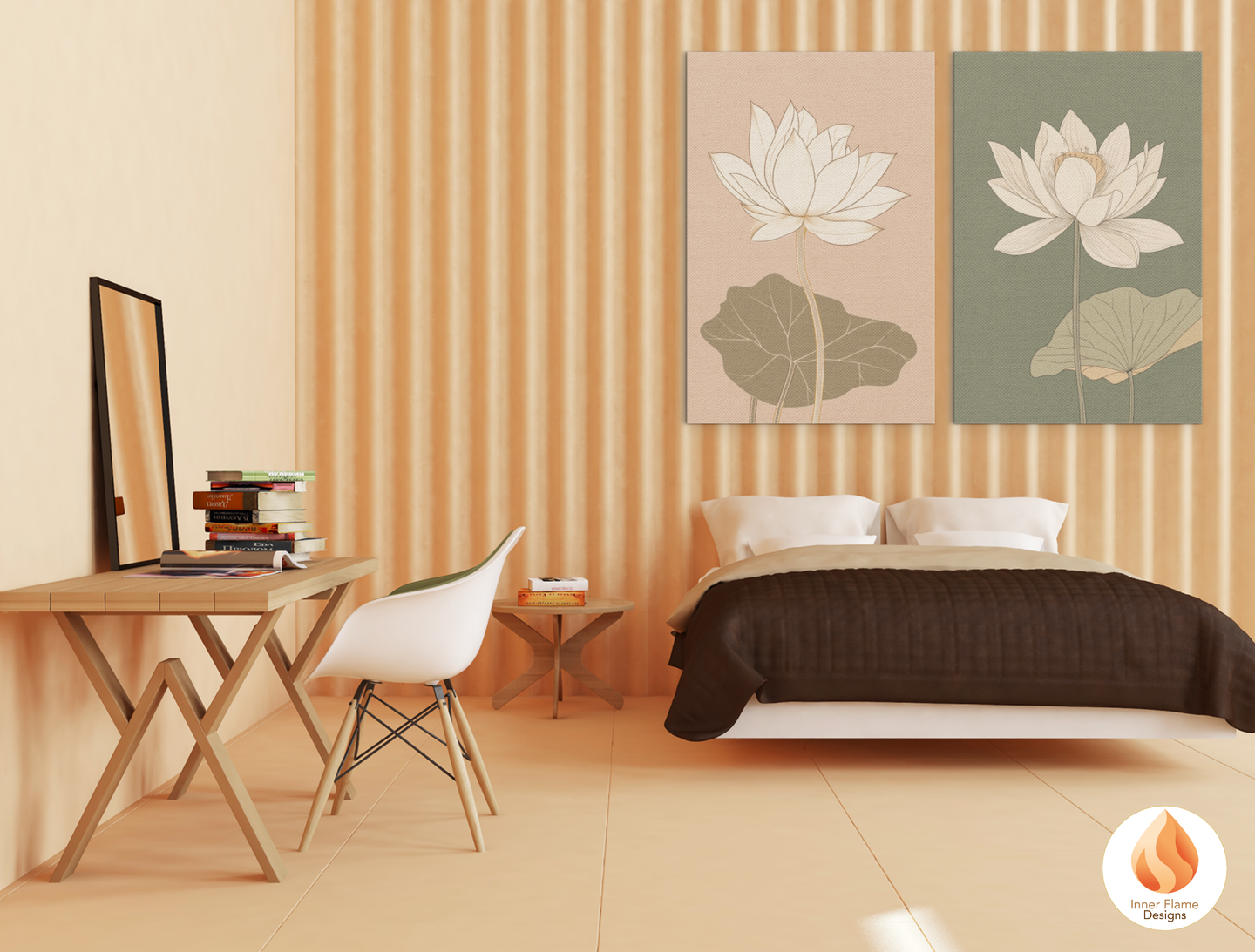 Subtle Japandi Art for Modern Home Design | Triptych Artwork (Series 2)