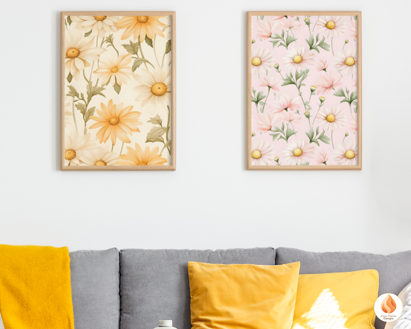 Watercolour Daisy Floral Surface Patterns | Seamless Patterns for Wallpaper, Textiles, Packaging and Digital Designs