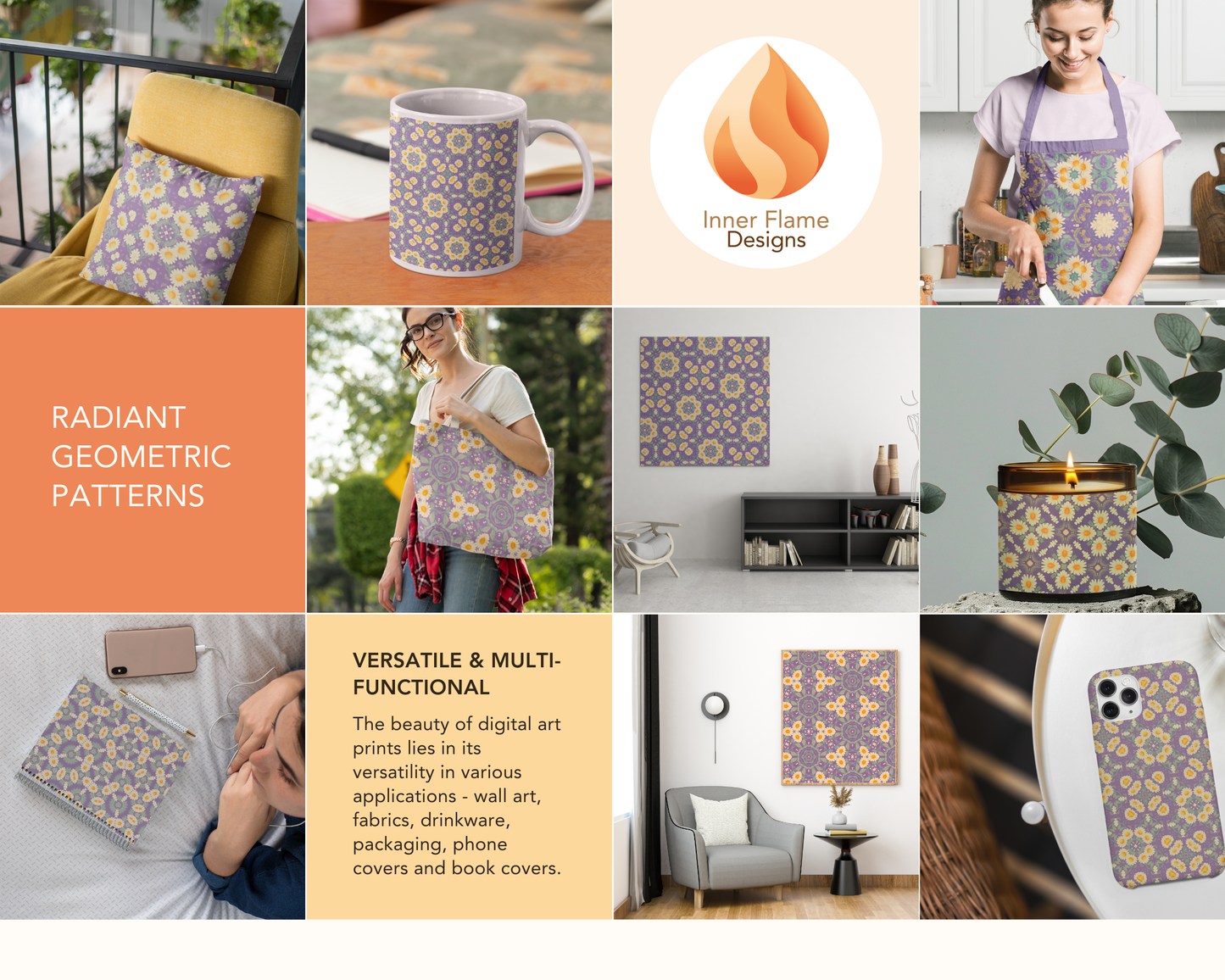 Radiant Geometric Surface Patterns | Seamless Patterns for Wallpaper, Textiles, Packaging and Digital Designs