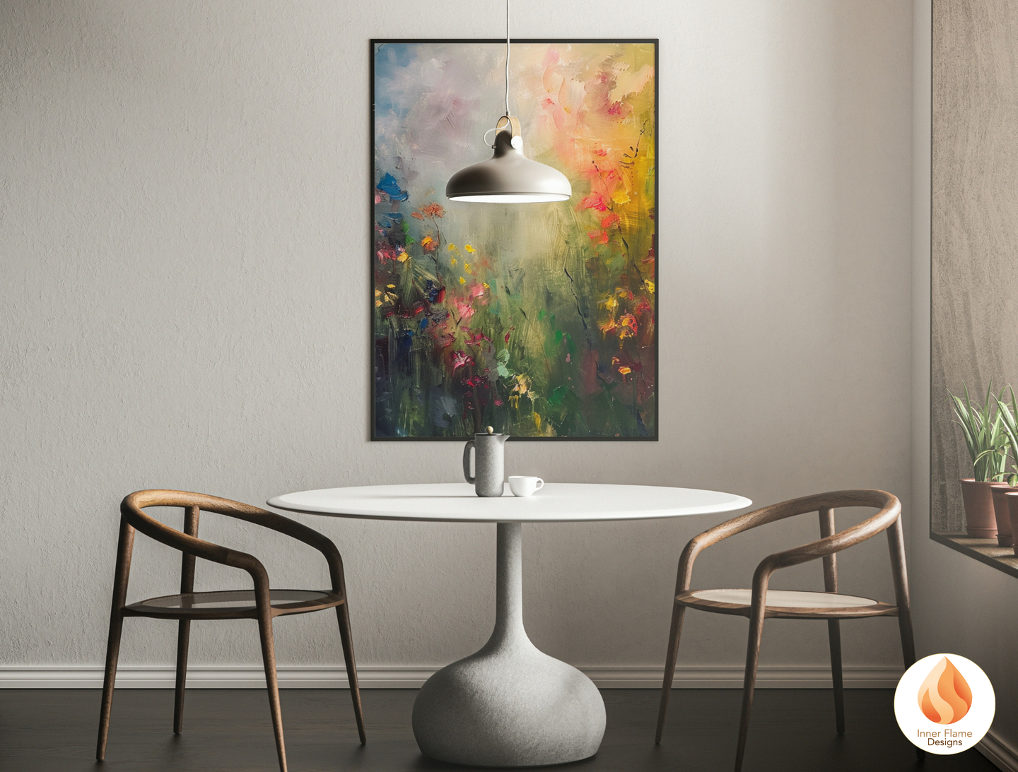Luminous Flower Artwork for Modern Home Design | Triptych Artwork